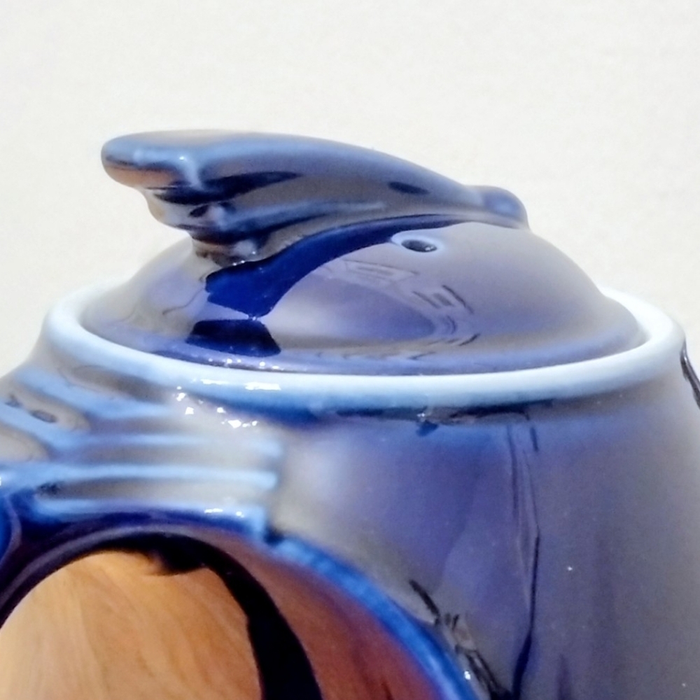 Vintage Hall Aeroflow Sundial Teapot Cobalt Blue 6 Cup USA - Picture 13 of 13